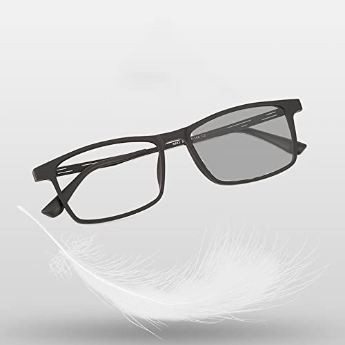 DIBAKO Lesebrille Sonnenbrille 1.0-3.5 Herren Bifokale Gleitsichtbrille Lesehilfe Getönt Anti UV Schutz Flexibel Rahmen Multifokal Sehhilfe Augenoptik (Color : Matte Black, Size : +3.00)