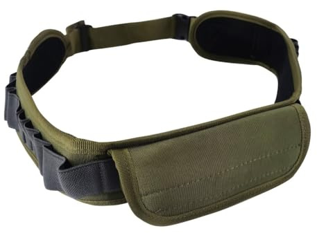 DONGKER Patronengürtel mit Tasche, 20 Rounds Schnaps Shell Gürtel, Verstellbare 12 Gauge Shotshell Halter für 12GA-Schrotpatrone