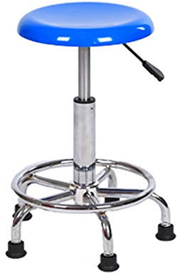Hocker auf Rädern, Werkstatt-Linie, Arbeitshocker, glatter Anti-Aging-Dämpfer, Klinik-Labor, Mini-Arbeitsstuhl, 47–57 cm (Farbe: Blau)