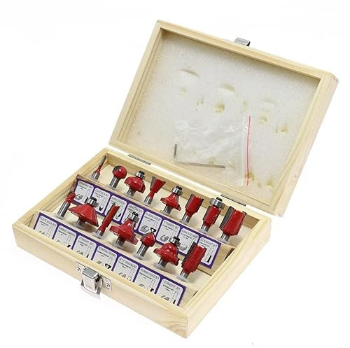 Kit da 15 Frese per Legno Gambo 6mm per Fresatrice a Pantografo Frese per Scanalature Legno Frese per Lavorazione Legno Frese per Bordi Cornici (Kit da 15 Pezzi Gambo 6mm)