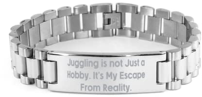 Cheap Juggling Gifts, Juggling is not Just a Hobby. It's My Escape From Reality, Juggling Ladder Bracelet From Friends, Juggling balls, Juggling clubs, Juggling torches, Juggling knives, Juggling pins