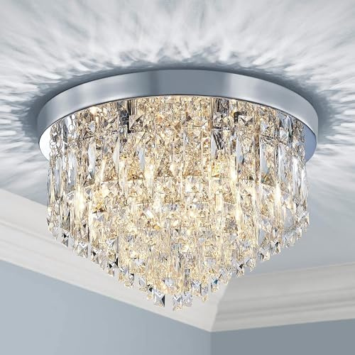 Saint Mossi Modern Kristal Kronleuchter Modern Deckenleuchte Befestigung Anhänger Deckenlampe für Esszimmer Badezimmer Schlafzimmer Livingroom 7 E14 Erforderliche