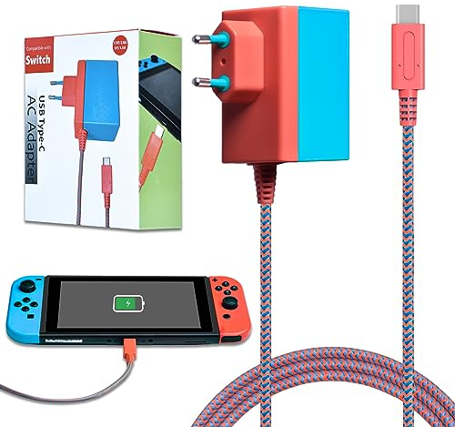 Ladegerät für Switch Console Netzteil Ladekabel Unterstützt TV-Modus Schnelles Aufladen Accessories Kompatibel mit Switch Lite/OLED AC Adapter