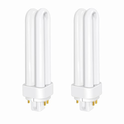Akynite 13W Energy Saving 4 Pin Compact Fluorescent Lamp, CFL G24q-1 4 Pins Fitting, 840 Cool White 4000k, 850LM, 2U Shape, AC 220-240V, 2pcs