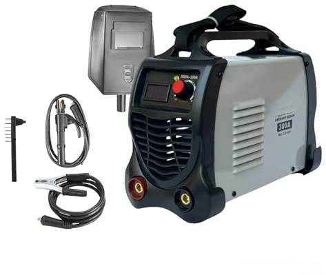 TANIASHOP Saldatrice inverter ad elettrodo 300 Ampere per fabbro con cavi e maschera display LCD digitale saldatrice elettrica portatile leggera