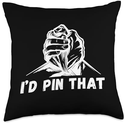 Wrestler Gripped Armwrestling Sports I'd Pin That Armwrestling Sport Wrestler Arm Wrestling Throw Pillow, 18x18, Multicolor