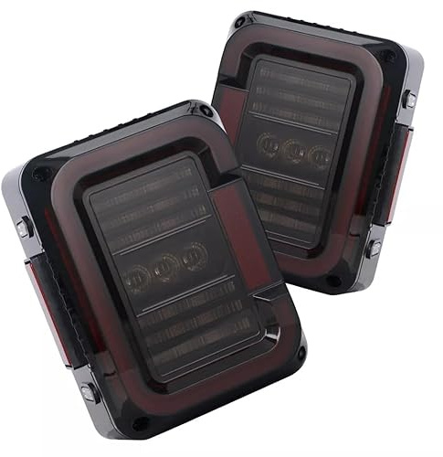 SXMA Euro Version LED Rückleuchten Bremslicht Blinker Rückfahrleuchte Rückleuchten Tagfahrlicht Signalleuchte Lampe für Jeep 07-17 Wrangler JK (1 Paar)