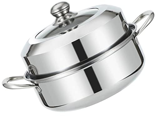 ANSNOW 1 Juego de Vaporizador de Sopa de Doble Capa, Ollas Calientes para Cocina, Olla Arrocera, Olla Interior de Acero Inoxidable, Olla Arrocera Pequeña, 2 Tazas, Utensilios de Cocina de Acero Inox