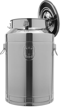 KiwiHood Pot à lait en acier inoxydable de 76 l/20 litres - Seau à lait scellé - Seau à vin - Distributeur de boissons avec couvercle et poignée scellés - Conteneur de rangement pour lait et vin