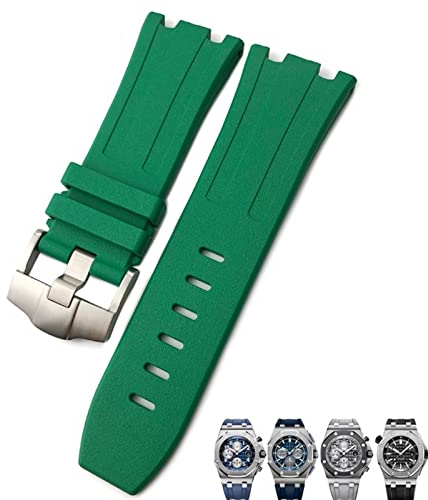 AXPTI Weiches FKM Fluoro-Gummi-Uhrenarmband 28 mm für AP Strap Audemars Piguet Royal Oak Offshore Tauchen, wasserdichtes Sportuhrenband, 28x24mm, Achat