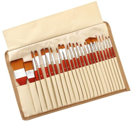 KONTONTY 24St Haarbürste aus Nylon Pinsel für Ölfarbe DIY-Kits Kunstpinsel Aquarellstift Fächerpinsel schooter nylonbürste malerpinsel Water Painting Pen Zeichenpinsel Bastelpinsel ，，