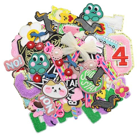 BEELUKY 90 Stück Patches zum Aufbügeln Zufällig Ausgewählte Stile Bestickte Aufnäher zum Aufbügeln Personalisierter Patch Bügelbilder für Textilien Kleidung Jeans Hut Rucksäcke Aufnähen DIY-Zubehör