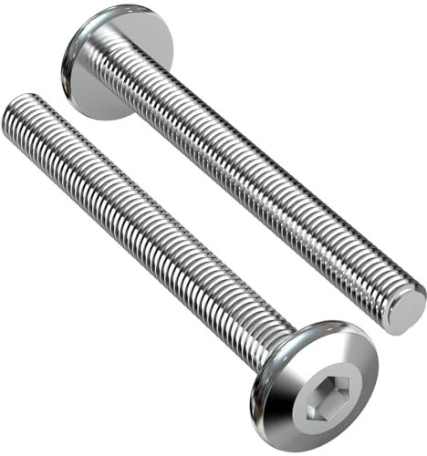 40 Stück Flachkopfschrauben M6x50 Schrauben Möbelschrauben Teilgewinde Zylinderkopfschrauben mit Innensechskant Zylinderschrauben Stahl Verzinkt für Möbel Kinderbett Betten Kinderbett Stühle