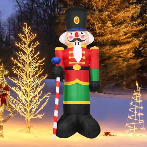 SOARS aufblasbarer Nussknacker-Soldat 240 cm mit LED-Beleuchtung | Weihnachtsfigur XXL, wetterbeständige Weihnachtsdeko für Innen- & Außenbereich