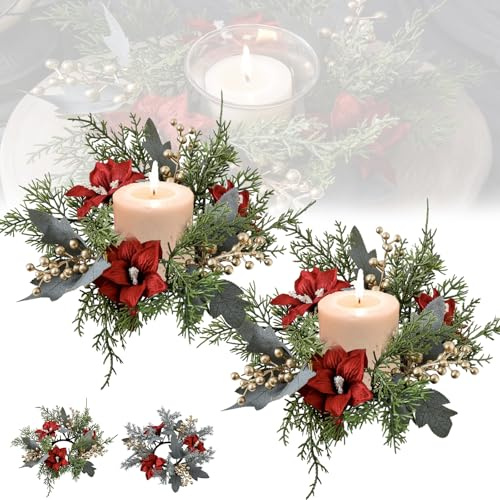 kerzenring weihnachten,kerzenringe für stabkerzen weihnachten,kleine weihnachtskränze,kleiner weihnachtskranz,Kerzenkranz Für Stabkerzen,adventskranz Tisch,kerzenring Künstliche Girlande,kerzenringe