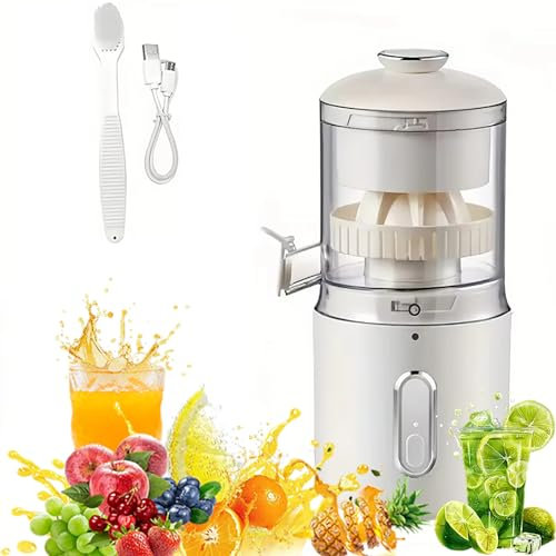 45W Electric Citrus Juicer, 150ml Portable Auto Orange Lemon Blender with 1500mAh USB Rechargeable Battery, 110mm Large Calibre Whole Fruit Juicer for Orange, Lemon, Grapefruit Fits for Home, Travel