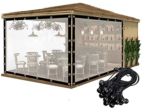 Tende trasparenti per pergola da esterno da 0,12 mm, antipolvere e isolate, per gazebo, portico, capanna e copertura per piante, telone trasparente 1 x 1,8 m