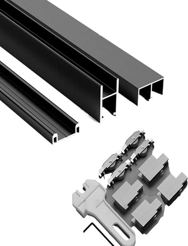GZKDKZB Porta Scorrevole in Vetro Acrilico Binario in Alluminio da 8 mm per armadi e librerie Vetrina per Vino (140 cm/55 Pollici)