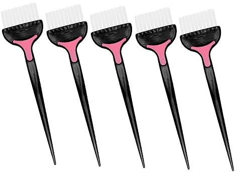 LIFKOME 5 Stück Haarfärbe Applikatorpinsel aus Schwarzem Abs Wiederverwendbar und Waschbar für Selbstgemacht Haarfärben und Professionelle Friseursalon Anwendung