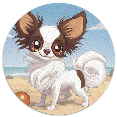 Chihuahua 1000 Stück Puzzle Rund Fur Erwachsene Und Kinder Tieres Haustiers Cute Geschicklichkeitsspiel Geschenk Fordernd Kleinkinder Groß 1000pcs (67.5x67.5cm)