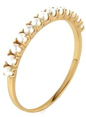 RDSGYZ Damen Ring 750 Gold Perle, Verlobungsringe Schmal mit Perlen Trauringe Eheringe Nickelfrei Größe 60 (19.1)