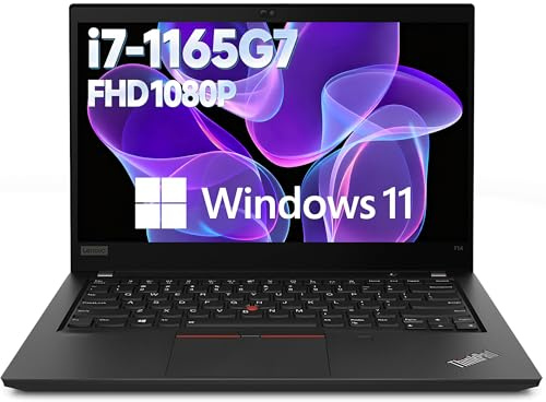Lenovo Thinkpad T14 Gen2 Laptop Computer, 14 FHD(1920x1080), Intel Core i7-1165G7, 512GB SSD, 16GB RAM, US QWERTY Keyboard, Windows 11 Pro (Renewed)