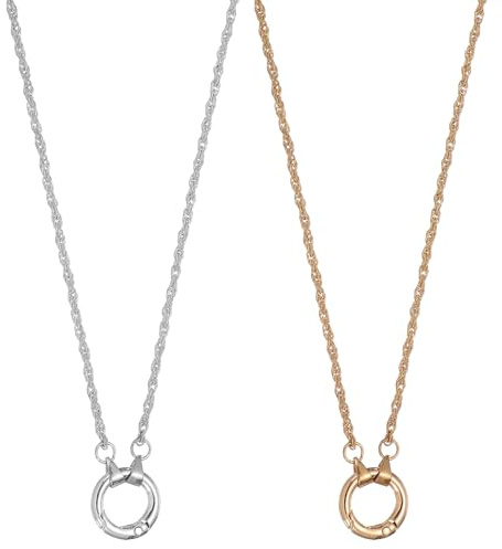 QUARKZMAN 2Pz Cordino per OcchialeLaccetti per Occhiali Cinturino Anti-Smarrimento da Sole Catenella Occhiali Morbido e Portatile per Vista con Anello in Lega per Uomo e Donna, Bianco, Oro
