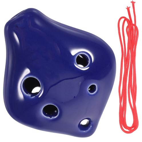 Abaodam Ocarina Instrumento Musical de Cerámica Portátil 6 Agujeros Superficie Lisa en Tonalidad C y Tamaño Pequeño para Niños Adecuado para Principiantes