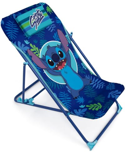 Sdraio Bambini Stitch Disney Pieghevole 43x66x61 cm Sedia Mare e Giardino con Stitch Tessuto 100% Poliestere Resistente Portata 30 kg Ideale Spiaggia Outdoor Età 3+