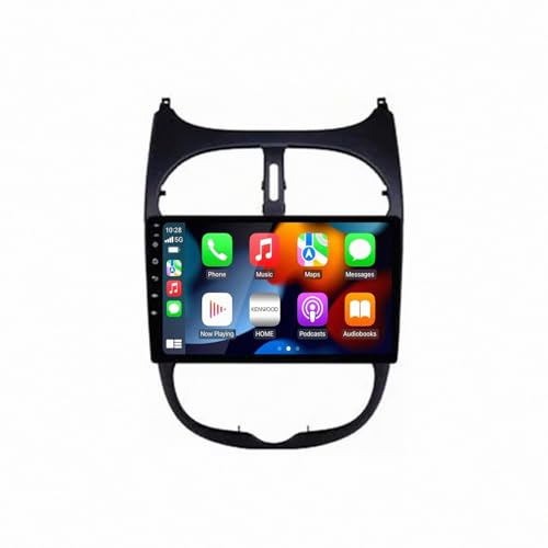 Carplay-Skärm för Peugeot 206 2001-2016 Röststyrning, Gps-Navigering, Med Kamera, Dashcam, Wifi, Bluetooth Bilradio Stereo Gps Navi, 8 Kärna 8G＋256G