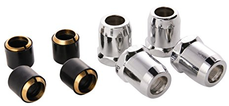 Quetschverschraubung | Quetschüberwurf mit Längenausgleich | 3/8 Zoll x 10 mm | 4er-Set | Für Kupfer-Rohre | Anschluss von Armaturen | Verchromt