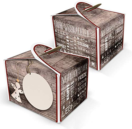 Logbuch-Verlag 24 Weihnachten Schachtel mini kleine Adventskalender basteln 8 x 6,5 x 5,5 cm Box Karton vintage Kekse goodies Geschenke Kunden Kollegen Deko Kleinigkeit