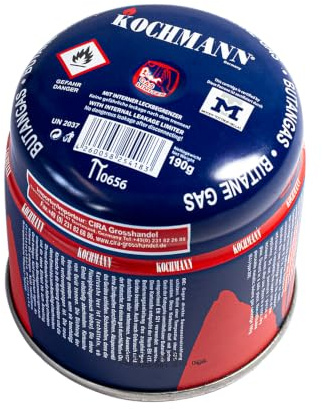 Original Kochmann 190g Butan Gaskartuschen für Campingkocher 190 Gramm Stechkartusche Gas Kartusche (20 Stück)