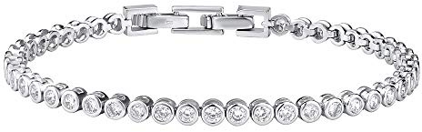 SILVEGO Damen Armband aus 925 Sterling Silber Tennis Armband mit Zirkonia OLIVIA