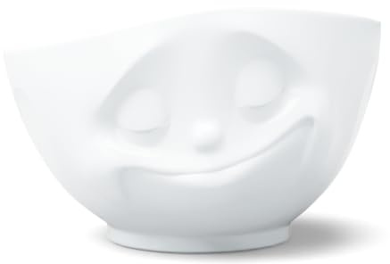 FIFTYEIGHT PRODUCTS / Tassen / Schale „Glücklich (Porzellan, 1000ml, weiß, Made in Germany)