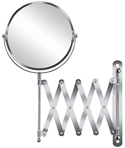 Kleine Wolke Kosmetikspiegel Move Mirror mit 5-facher Vergrößerung, Größe: 20 x 37,5 x 2 cm, Material: Metall/Glas, Silber