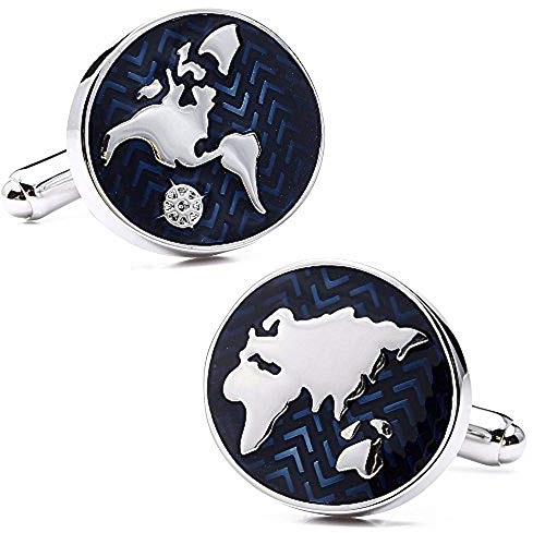 SILVIO MILANO Gemelos náuticos | Hombre | Carpeta Mar Marino | Color Azul y Plata