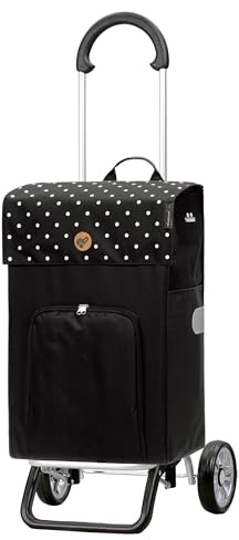 Andersen Einkaufstrolley - klappbar - 49 Liter - mit Kühlfach | belastbar bis 30 kg - Aluminium - Trolley - Rad Ø 15 cm - Scala Shopper Plus Malit schwarz