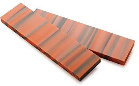 Woodriver Acrylic Knife Scale - 3/8 X 1-1/2 X 6 - Orange and Gray