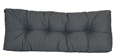 TexDeko® Garden Rückenkissen für Palettenkissen 120x40x20/10cm Anthrazit | In- & Outdoor, wasserabweisend, UV-beständig, zusätzlicher Vliesmantel, formstabile Palettenpolster, gesteppt