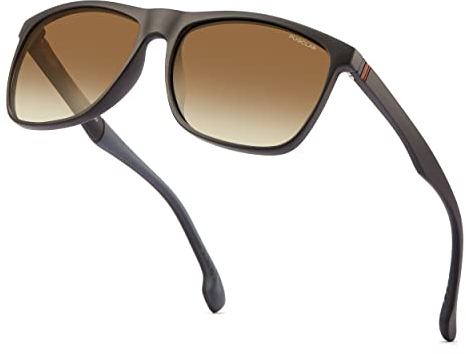 PUKCLAR Polariserade sportglasögon för män, UV400-skydd kategori 3, C6 brun båge/progressiv brun lins