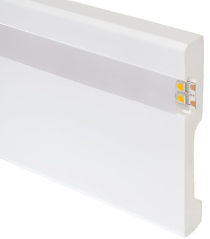 LEDKIA LIGHTING - Moulure Plinthes pour Rubans LED | Profil Décoratif | Installation Rapide | Légère et Durable, 10 m, P.S