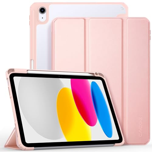 CACOE Coque Compatible avec iPad 11ème 2025 11 Pouces/ 10ème Génération 10,9 Pouces 2022, Étui avec Rangement de Stylet, Housse Antichoc avec Bords en TPU, Or Rose