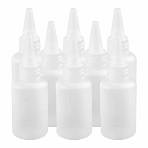 Lang Horn 8 Piece Applicator Bottles 60 ml squeeze bottle Condiment Bottles Glue Bottles Hair Oil Applicator Bottles