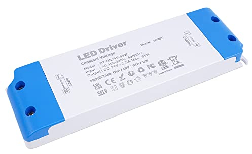 LED Trafo 24V 60W, VARICART Ultra Dünn LED Transformator 230v auf 24V Treiber, 2.5A Driver Netzteil Konstantspannung Niedervolttrafo für MR16 GU5.3 MR11 G4 Glühbirne en Lichtstreifen