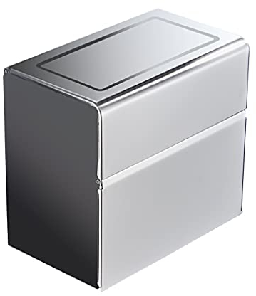 MCAHO Papierhandtuchspender Wandmontage Papierhandtuchspender, 2 Schichten Badezimmer Taschentuchbox Edelstahl Rollen Tissue Multifold Papierhalter Box für Badezimmer