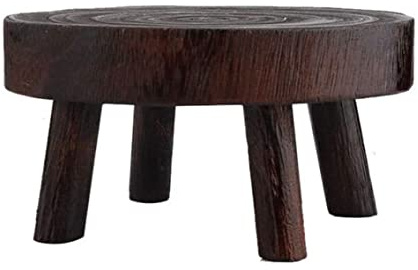 Pesoncarl Pflanzentopfständer, runder dezortiver Mini Holzhocker, Holzpflanzständer Gartenhocker Innenhöhlen Pflanzenständer Vintage Holz Getreide Garten Pflanzentopf 20 x 9 cm