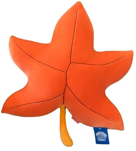 Simulationsblatt-Plüschkissen, 3D-Pflanzenform, gefüllt, lebensecht, Cartoon-Apfelbaum, grüne Blätter, rotes Ahornblatt, Raumdekoration, Sofakissen (rotes Ahornblatt)