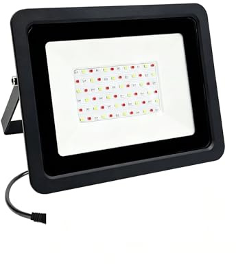 OutFyt Proiettori A LED, LED RGB Flood Light 50W 100W IP68 Faretto da Esterno RGB Riflettore Lampada for proiettore con App/Telecomando Luce da Lavoro Brillante(Remote Control,50W)