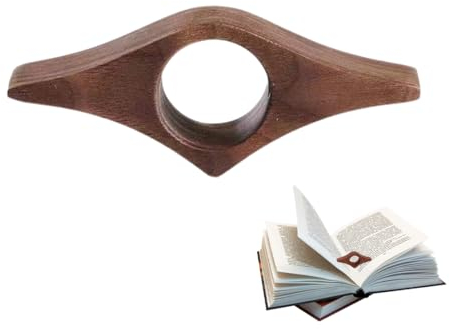 RDNKVB Accesorios para Libros - Regalos para bibliotecas, libreros y Amantes de los Libros - Accesorios de Lectura - Pulgarcito de Nogal Hecho a Mano - Sujeta páginas de Libros